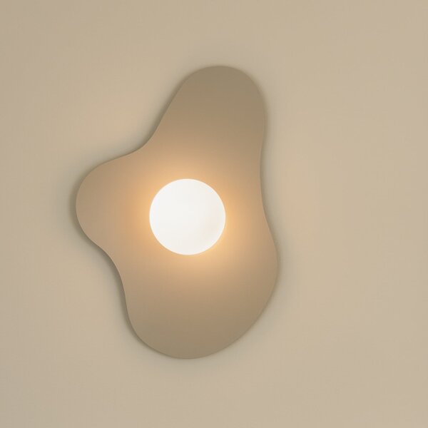 Globen Lighting stenska svetilka ILLUSION, bež, steklo, 60 cm, Bež, Dnevna soba / jedilnica, Steklo, Sodobni
