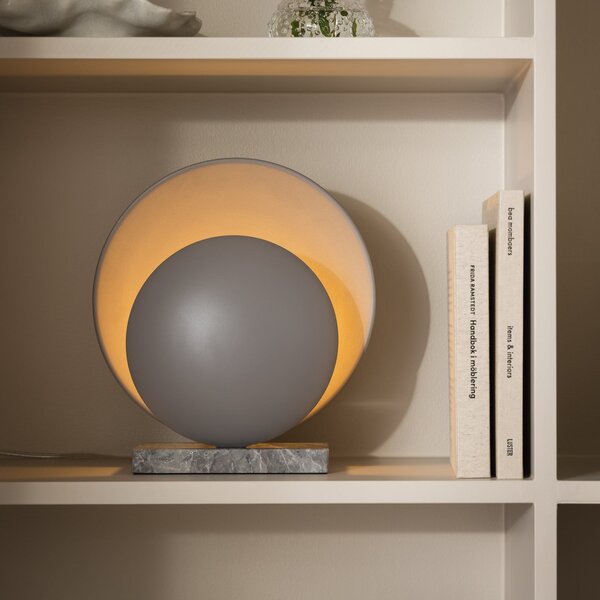 Globen Lighting namizna svetilka ORBIT, siva, marmor, višina 32 cm, Siva, Dnevna soba / jedilnica, Kamen, Dizajn