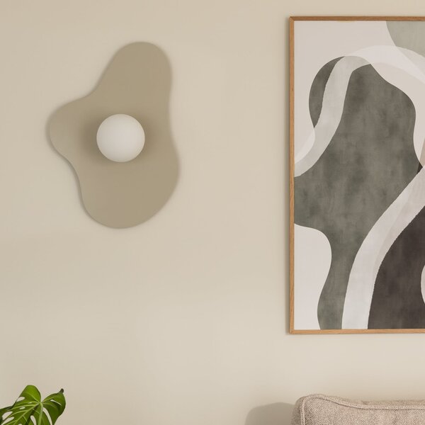 Globen Lighting stenska svetilka ILLUSION, bež, steklo, 60 cm, Bež, Dnevna soba / jedilnica, Steklo, Sodobni