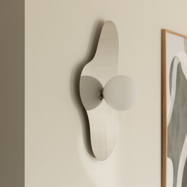 Globen Lighting stenska svetilka ILLUSION, krom, steklo, 60 cm, Siva, Dnevna soba / jedilnica, Steklo, Sodobni