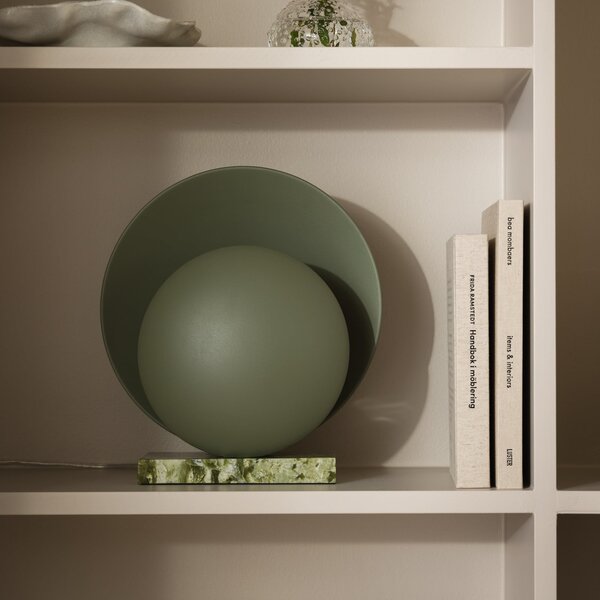 Globen Lighting namizna svetilka ORBIT, zelena, marmor, višina 32 cm, Zelena, Dnevna soba / jedilnica, Kamen, Dizajn