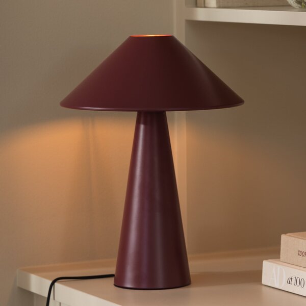 Globen Lighting namizna svetilka Cannes, rdeča, kovina, višina 40 cm, Rdeča, Dnevna soba / jedilnica, Kovina, Skandinavski