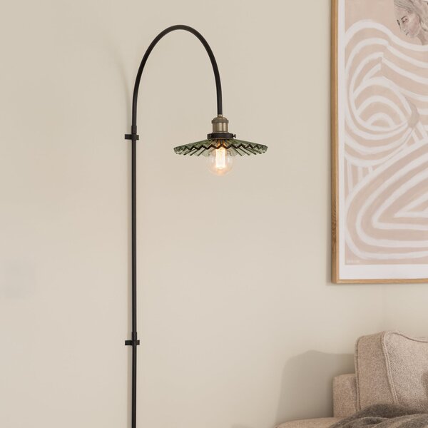 Globen Lighting stenska svetilka COBBLER, zelena, višina 150 cm, steklo, Črna, Dnevna soba / jedilnica, Steklo, Dizajn