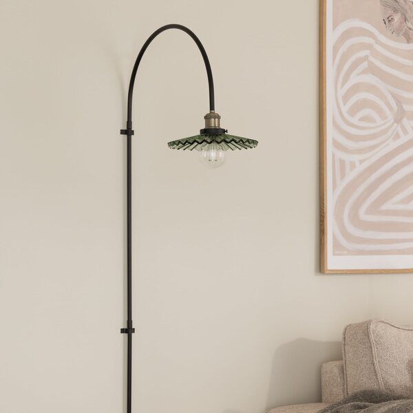 Globen Lighting stenska svetilka COBBLER, zelena, višina 150 cm, steklo, Črna, Dnevna soba / jedilnica, Steklo, Dizajn