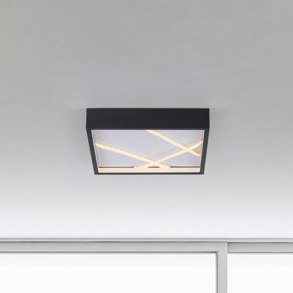 JUST LIGHT. GmbH LED-stropna svetilka Mikado, 30 x cm, črna, zatemnjen, Črna, Dnevna soba / jedilnica, Kovina, Sodobni