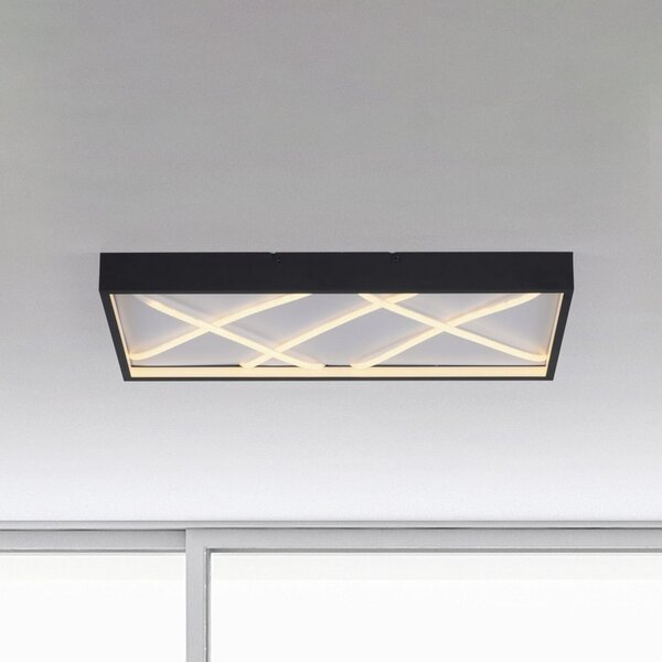 JUST LIGHT. GmbH LED-stropna svetilka Mikado, 60 x 30 cm, črna, zatemnjen, Črna, Dnevna soba / jedilnica, Kovina, Sodobni