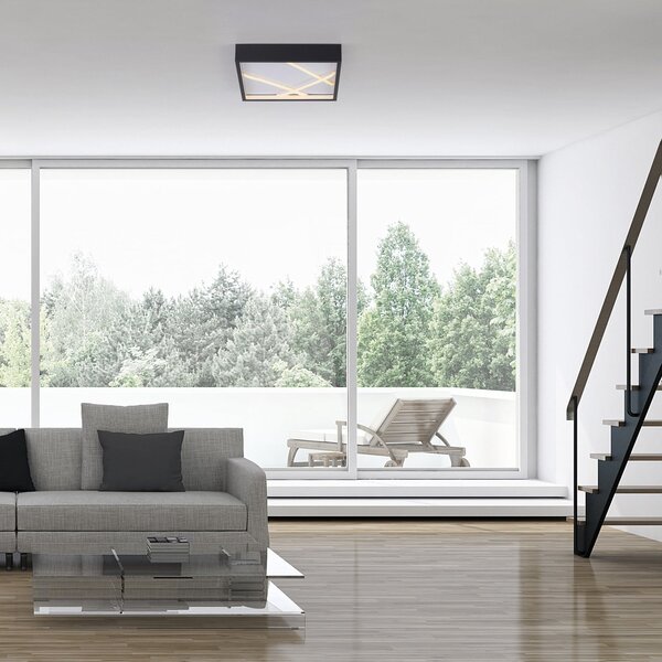 JUST LIGHT. GmbH LED-stropna svetilka Mikado, 30 x cm, črna, zatemnjen, Črna, Dnevna soba / jedilnica, Kovina, Sodobni