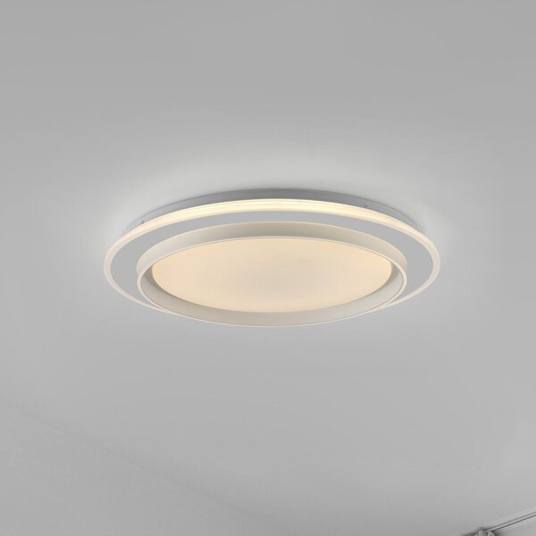 JUST LIGHT. GmbH LED-stropna svetilka Lago Ø 49,3 cm CCT Daljinski upravljalnik, zatemnjen, Bela, Dnevna soba / jedilnica, Kovina, Sodobni