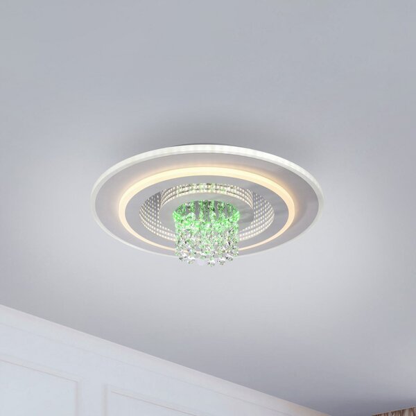 JUST LIGHT. GmbH LED-stropna svetilka Tolago RGB, CCT, bela, daljinski upravljalnik, zatemnjen, Bela, Dnevna soba / jedilnica, Kovina, Sodobni