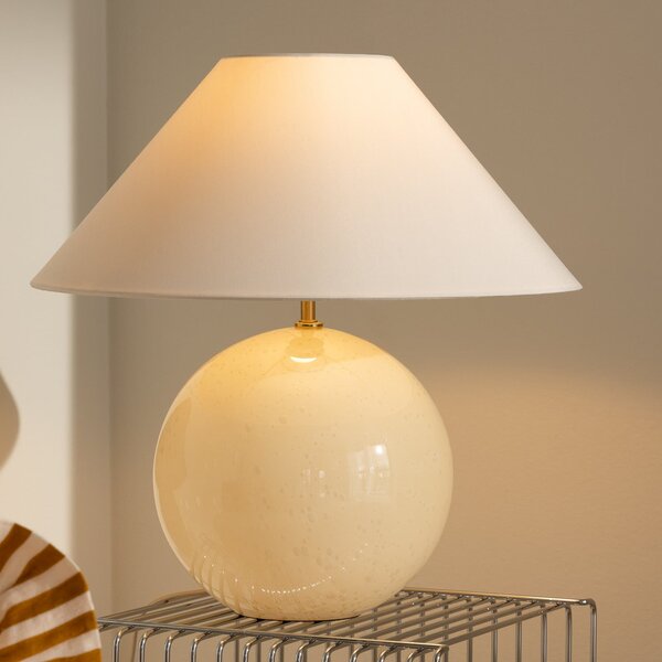 Globen Lighting namizna svetilka IRIS, krem, višina 45 cm, Bež, Dnevna soba / jedilnica, Tkanine / tekstil, Skandinavski
