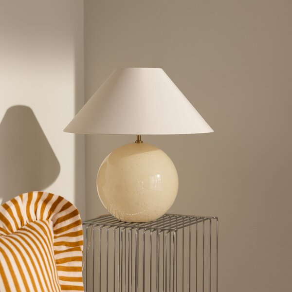 Globen Lighting namizna svetilka IRIS, krem, višina 45 cm, Bež, Dnevna soba / jedilnica, Tkanine / tekstil, Skandinavski