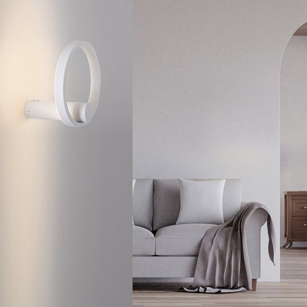 JUST LIGHT. GmbH LED-akumulatorska stenska svetilka Archie, bela, 3.000 K, zatemnjen, Bela, Dnevna soba / jedilnica, Kovina, Sodobni