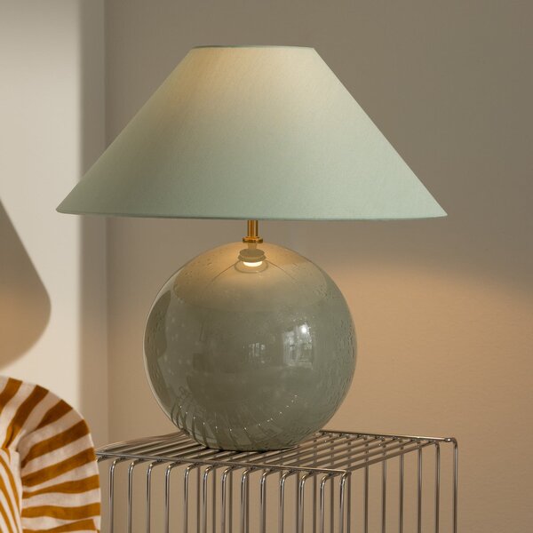 Globen Lighting namizna svetilka IRIS, zelena, višina 45 cm, Zelena, Dnevna soba / jedilnica, Tkanine / tekstil, Skandinavski