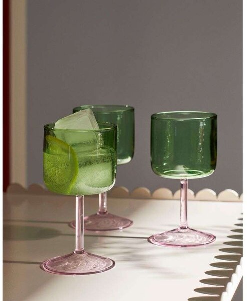 HAYHAY - Tint Wine Glass Set of 2 Green/ Pink HAY