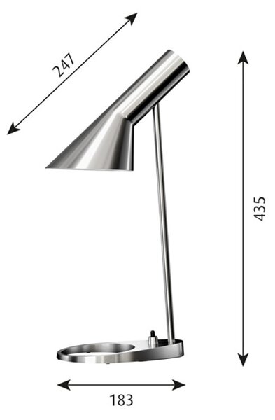 Louis PoulsenLouis Poulsen - AJ Mini Namizna Svetilka Polirana Jeklo Louis Poulsen