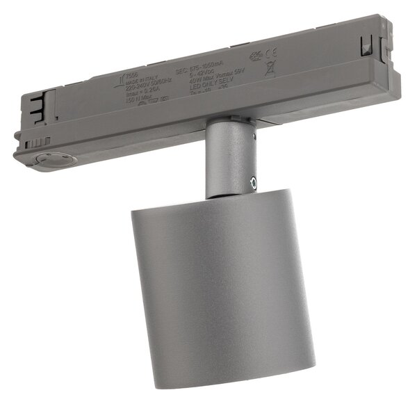 Ivela LED-žaromet Perfetto Puro, 3-fazni srebrni 930, Kovinska, Hodnik, Kovina, Sodobni
