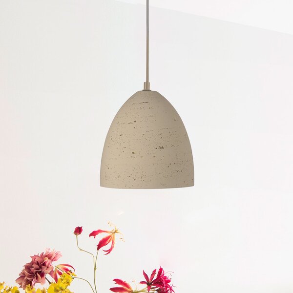 Schöner Wohnen SCHÖNER WOHNEN viseča svetilka Traventa, bež, Ø 21 cm, E27, zatemnjen, Bež, Dnevna soba / jedilnica, Beton, Sredozemski
