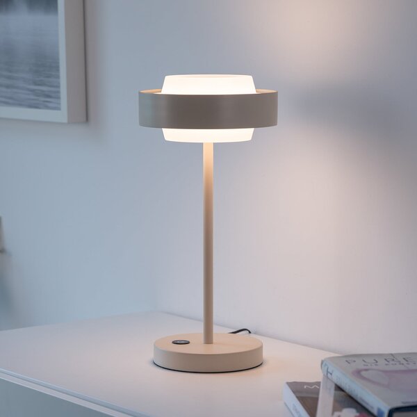 Schöner Wohnen LED namizna svetilka Elmo, pesek, 3000 K, dimmer, zatemnjen, Bež, Dnevna soba / jedilnica, Kovina, Sodobni