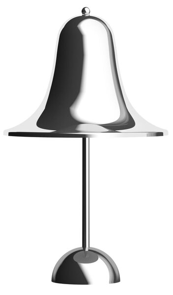 Verpan VERPAN LED-akumulatorska namizna svetilka Pantop, krom, višina 30 cm, IP44, zatemnjen, Dnevna soba / jedilnica, Plastika, Dizajn