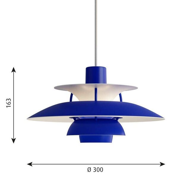 Louis PoulsenLouis Poulsen - PH 5 Mini Obesek Svetilka Monochrome Blue Louis Poulsen