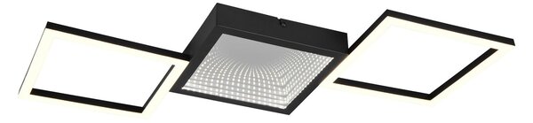 Reality Leuchten LED stropna svetilka Gelo, črna, z možnostjo zatemnitve, 3000 K, kovinska, zatemnjen, Črna, Dnevna soba / jedilnica, Kovina, Sodobni