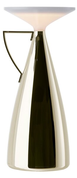 Kartell LED-akumulatorska namizna svetilka Camomille, krem, višina 24 cm, zatemnjen, Bež, Dnevna soba / jedilnica, Plastika, Dizajn