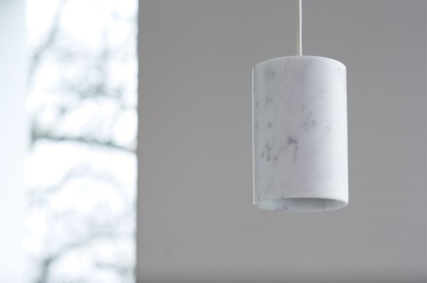 Terence Woodgate - Solid Obesek Svetilka Cylinder Carrara Marmor Terence Lesgate