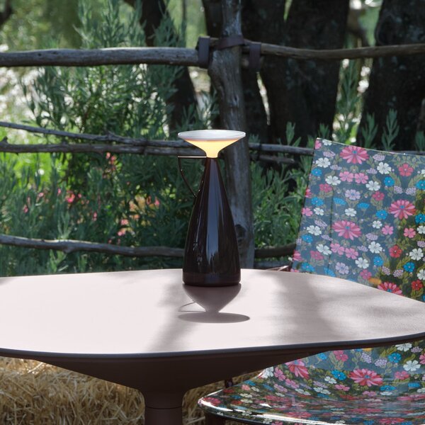 Kartell LED-akumulatorska namizna svetilka Camomille, temno rdeča, z možnostjo, zatemnjen, Rdeča, Dnevna soba / jedilnica, Plastika, Dizajn