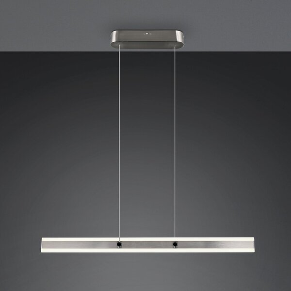 Trio Lighting LED viseča svetilka Arcola, nikljevo barva, dolžina 115 cm CCT 2-flg., zatemnjen, Kovinska, Dnevna soba / jedilnica, Kovina, Sodobni