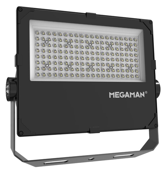 MEGAMAN LED zunanji reflektor Hugo, 90 W, 3000 K, IP66, Črna, Aluminij