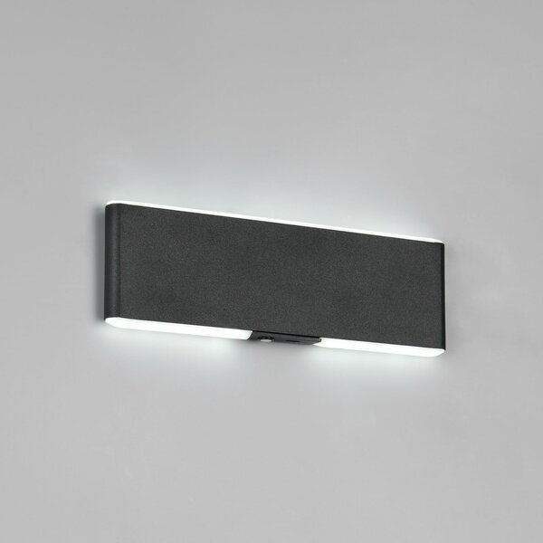 Trio Lighting LED-akumulatorska stenska svetilka Conchita, širina 22 cm, črna, kovina, zatemnjen, Črna, Dnevna soba / jedilnica, Kovina, Sodobni