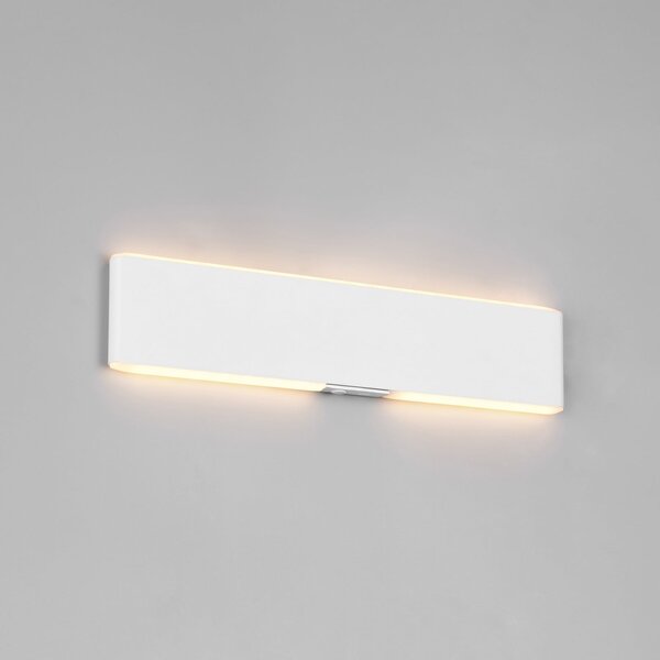 Trio Lighting LED-akumulatorska stenska svetilka Conchita, širina 32 cm, bela, kovina, CCT, zatemnjen, Bela, Dnevna soba / jedilnica, Kovina, Sodobni