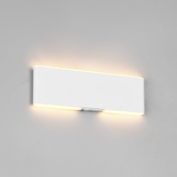 Trio Lighting LED-akumulatorska stenska svetilka Conchita, širina 22 cm, bela, kovina, CCT, zatemnjen, Bela, Dnevna soba / jedilnica, Kovina, Sodobni
