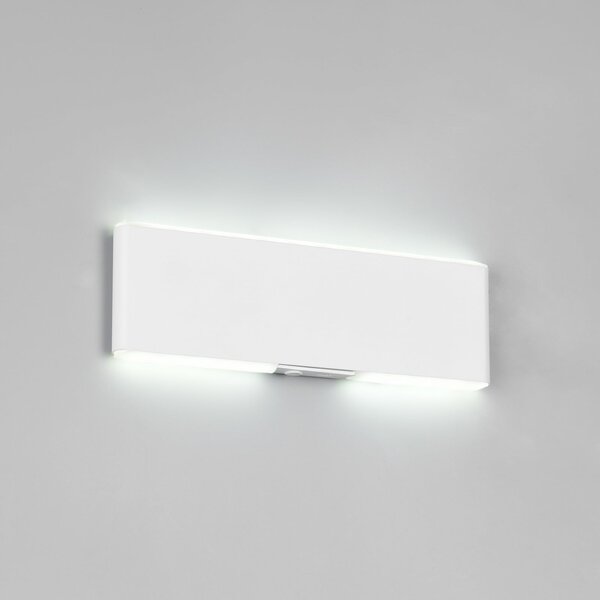 Trio Lighting LED-akumulatorska stenska svetilka Conchita, širina 22 cm, bela, kovina, CCT, zatemnjen, Bela, Dnevna soba / jedilnica, Kovina, Sodobni