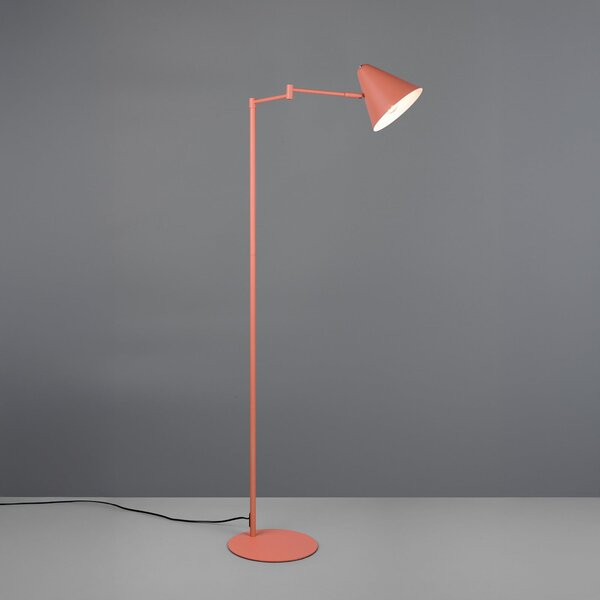 Trio Lighting Stojna svetilka Cosima, barva apricot, višina 126 cm, kovina, Oranžna, Dnevna soba / jedilnica, Kovina, Sodobni