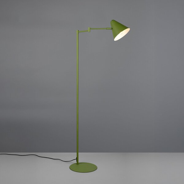 Trio Lighting Stojna svetilka Cosima, zelena, višina 126 cm, kovina, Zelena, Dnevna soba / jedilnica, Kovina, Sodobni