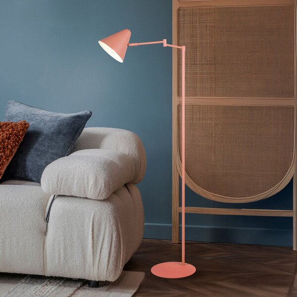 Trio Lighting Stojna svetilka Cosima, barva apricot, višina 126 cm, kovina, Oranžna, Dnevna soba / jedilnica, Kovina, Sodobni