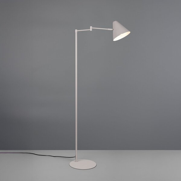 Trio Lighting Stojna svetilka Cosima, svetlo siva, višina 126 cm, kovina, Siva, Dnevna soba / jedilnica, Kovina, Sodobni