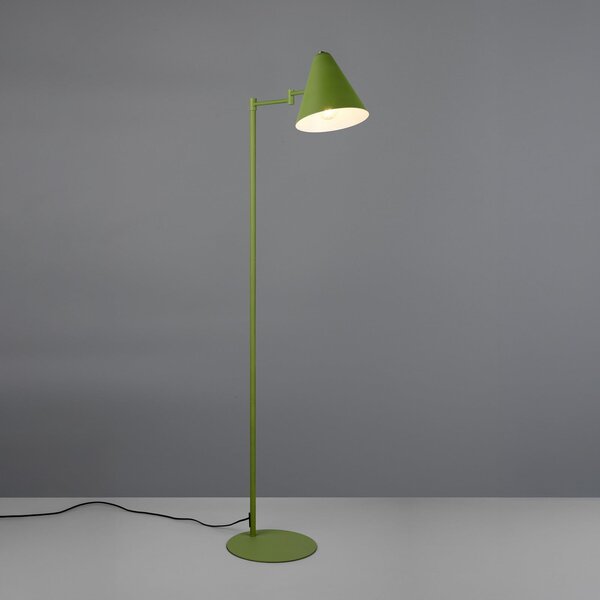 Trio Lighting Stojna svetilka Cosima, zelena, višina 126 cm, kovina, Zelena, Dnevna soba / jedilnica, Kovina, Sodobni