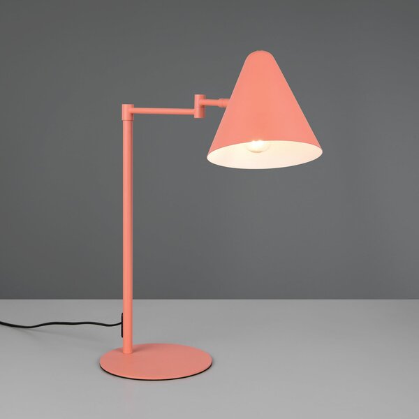 Trio Lighting Namizna svetilka Cosima, barva apricot, višina 50 cm, kovina, Oranžna, Dnevna soba / jedilnica, Kovina, Sodobni