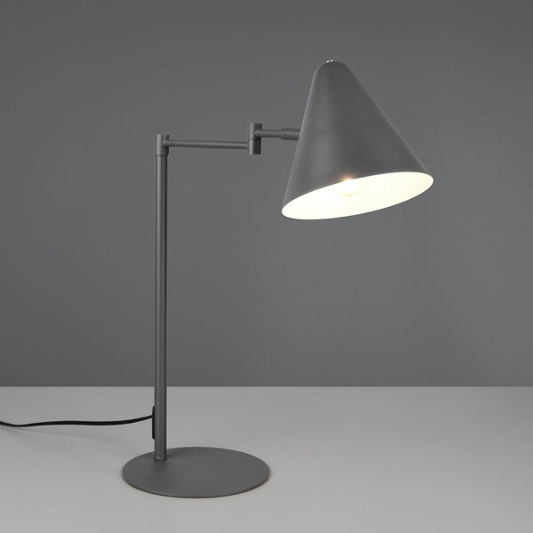 Trio Lighting Namizna svetilka Cosima, antracitna, višina 50 cm, kovina, Črna, Dnevna soba / jedilnica, Kovina, Sodobni