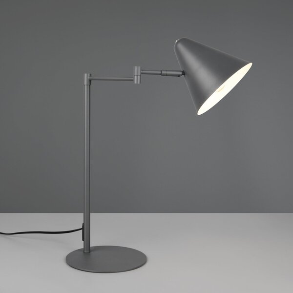 Trio Lighting Namizna svetilka Cosima, antracitna, višina 50 cm, kovina, Črna, Dnevna soba / jedilnica, Kovina, Sodobni