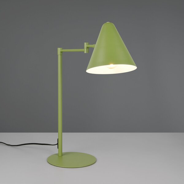 Trio Lighting Namizna svetilka Cosima, zelena, višina 50 cm, kovina, Zelena, Dnevna soba / jedilnica, Kovina, Sodobni