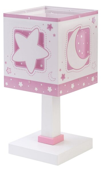 Dalber Otroška namizna svetilka Moonlight Pink, G4, širina 14 cm, Roza / rosé, Otroška soba, Plastika
