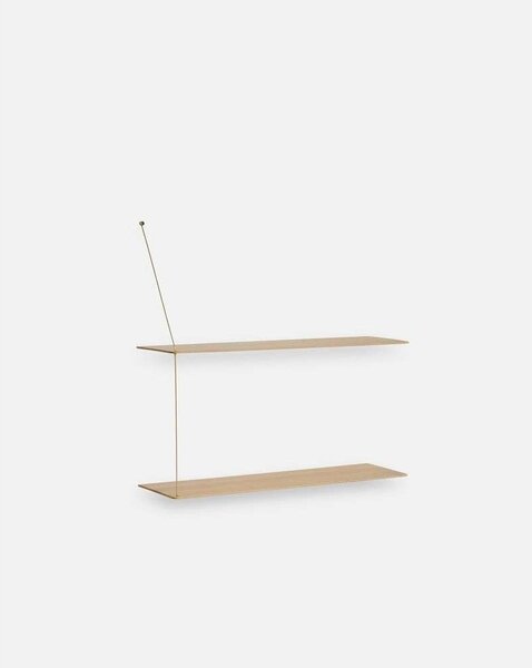 WoudWoud - Stedge Shelf Anniversary L80 White Oak/Brass Woud