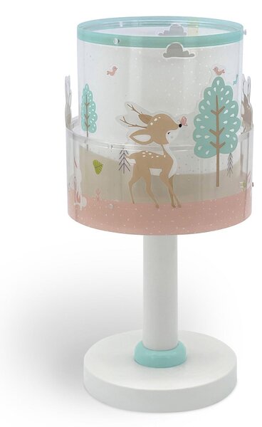 Dalber Otroška namizna svetilka Loving Deer, G4, Ø 15 cm, Roza / rosé, Otroška soba, Plastika