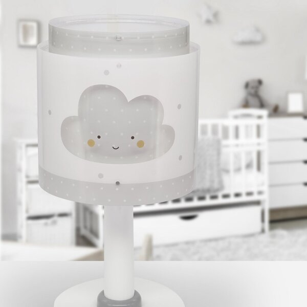 Dalber Otroška namizna svetilka Baby Dreams, siva, G4, Ø 15 cm, Bela, Otroška soba, Plastika