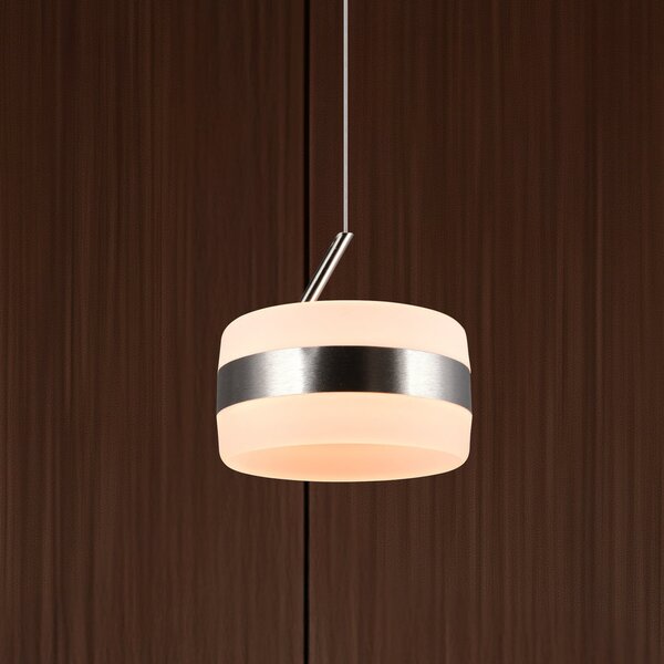 Trio Lighting LED viseča svetilka Dios, nikljeva barva, Ø 15 cm, kovina, CCT, zatemnjen, Kovinska, Dnevna soba / jedilnica, Kovina, Sodobni