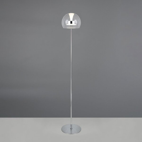 Trio Lighting LED stoječa svetilka Flynt, višina 130 cm, krom barva, kovina, CCT, zatemnjen, Kovinska, Dnevna soba / jedilnica, Kovina, Sodobni