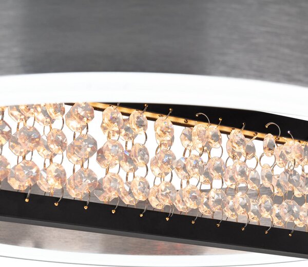 Näve LED viseča svetilka Yvaris, srebrna, CCT, daljinski upravljalnik, zatemnjen, Kovinska, Dnevna soba / jedilnica, Aluminij, Sodobni